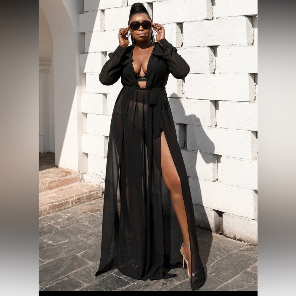 Fashion Nova curve plus size sheer dress swim coverup
